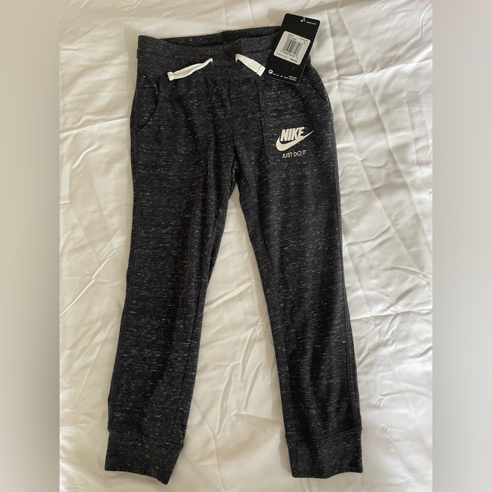 Nike Kids Charcoal Joggers with White Accents